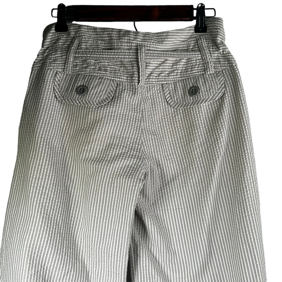 Anthropologie Elevenses Striped Wide Leg Seer Sucker Pants Size 6 - Picture 4 of 9